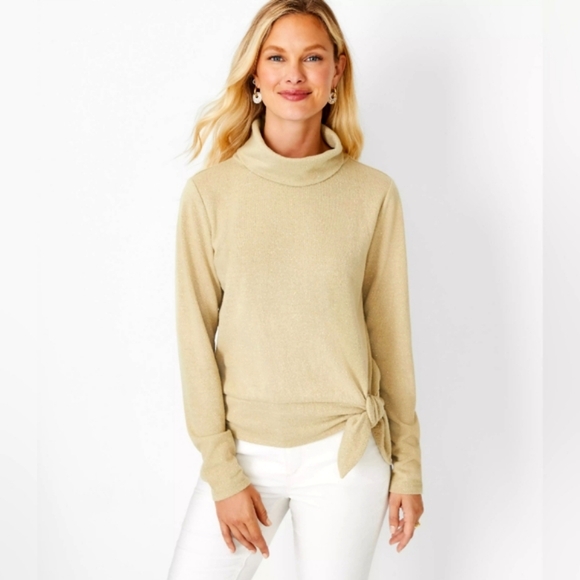 Ann Taylor Sweaters - LARGE: Ann Taylor Shimmer Mock Neck Top
